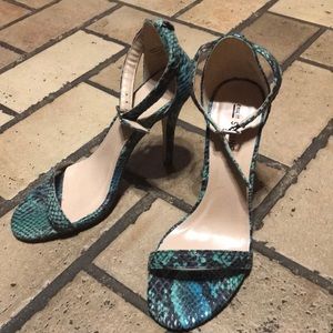 Faux Snake Leather Strappy Sandals